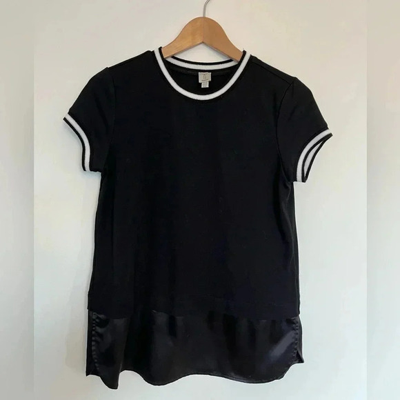 Tristan Black Crew Neck Cuffed Sleeve T-Shirt - Picture 2 of 5